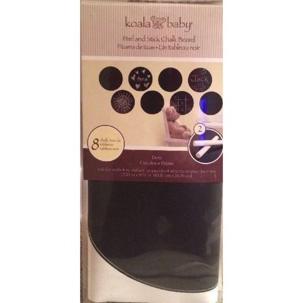 Koala Baby Peel and Stick 8 Piece Wall Chalk Board Dots With Chalk  office kids